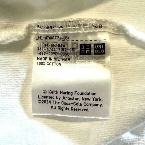 UNIQLO UT Keith Haring Coca-Cola Graphic T-Shirt White Red Art Pop Adult Large - Picture 6 of 7